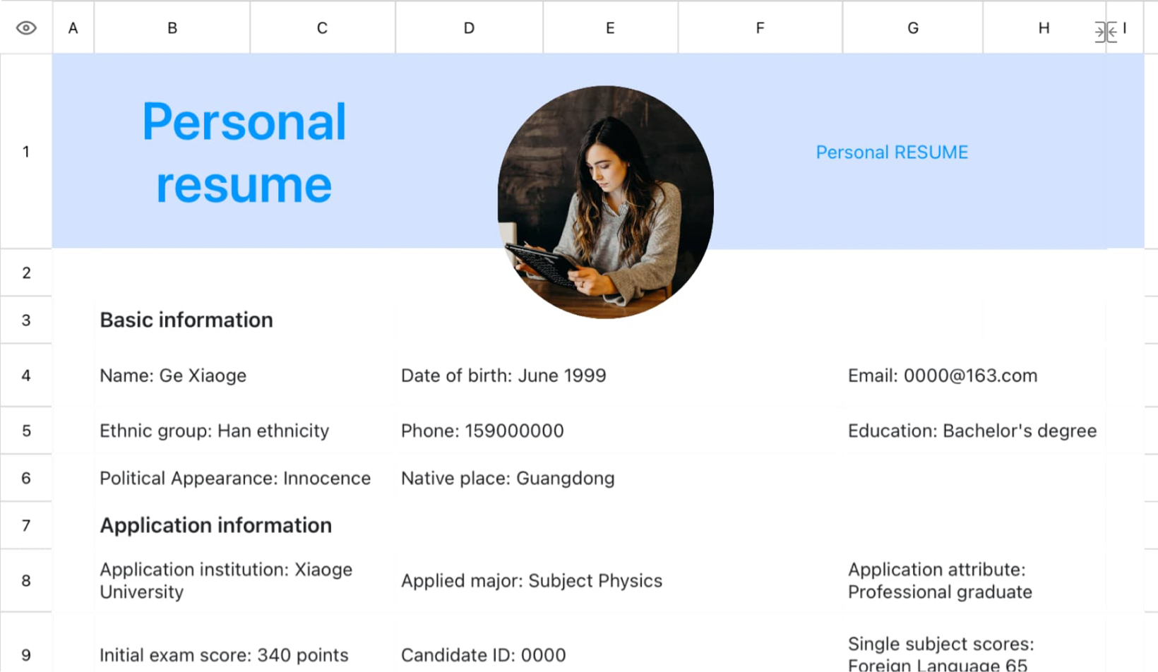 resume for graduate student re-examination 1